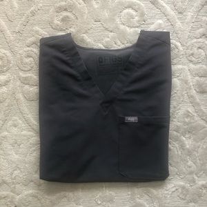Figs charcoal gray scrub top